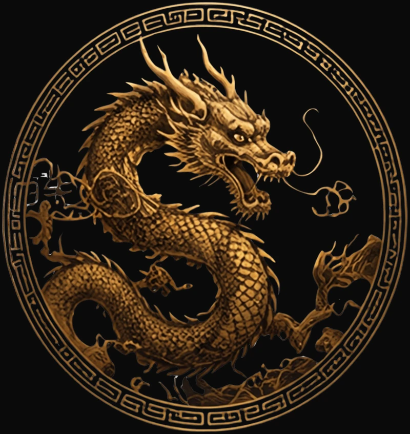 Emblema del Módulo Dragón — dragón dorado