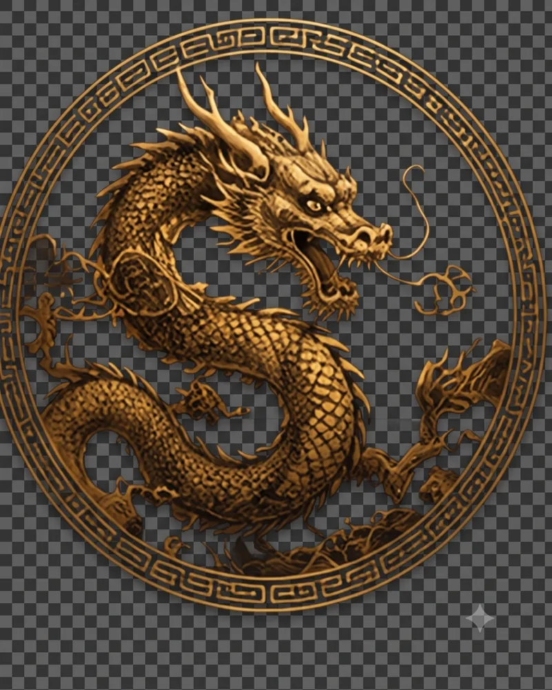 Emblema del Módulo Dragón — dragón dorado