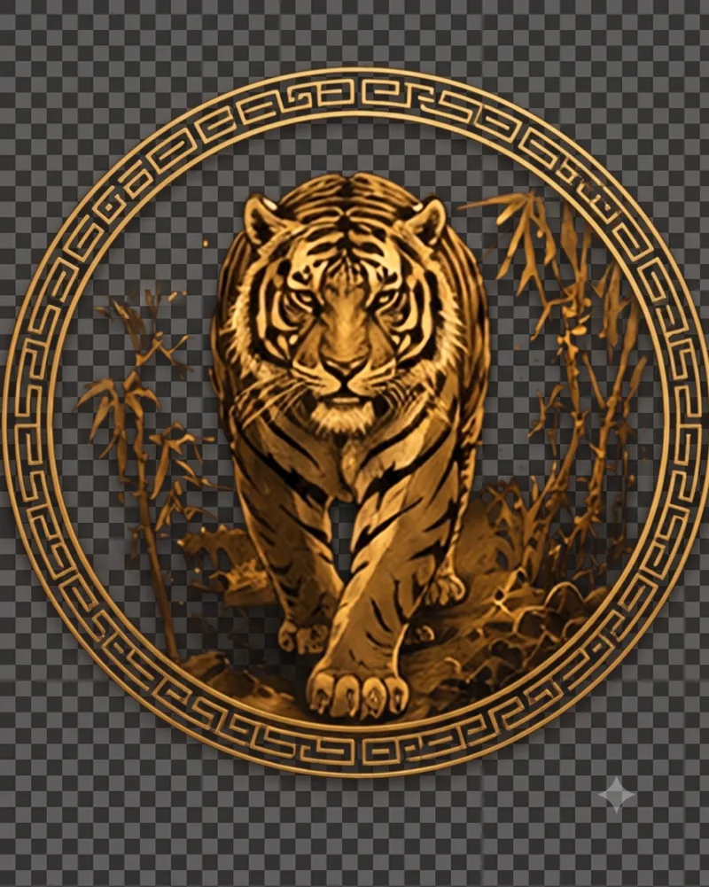 Emblema del Módulo Tigre — tigre dorado